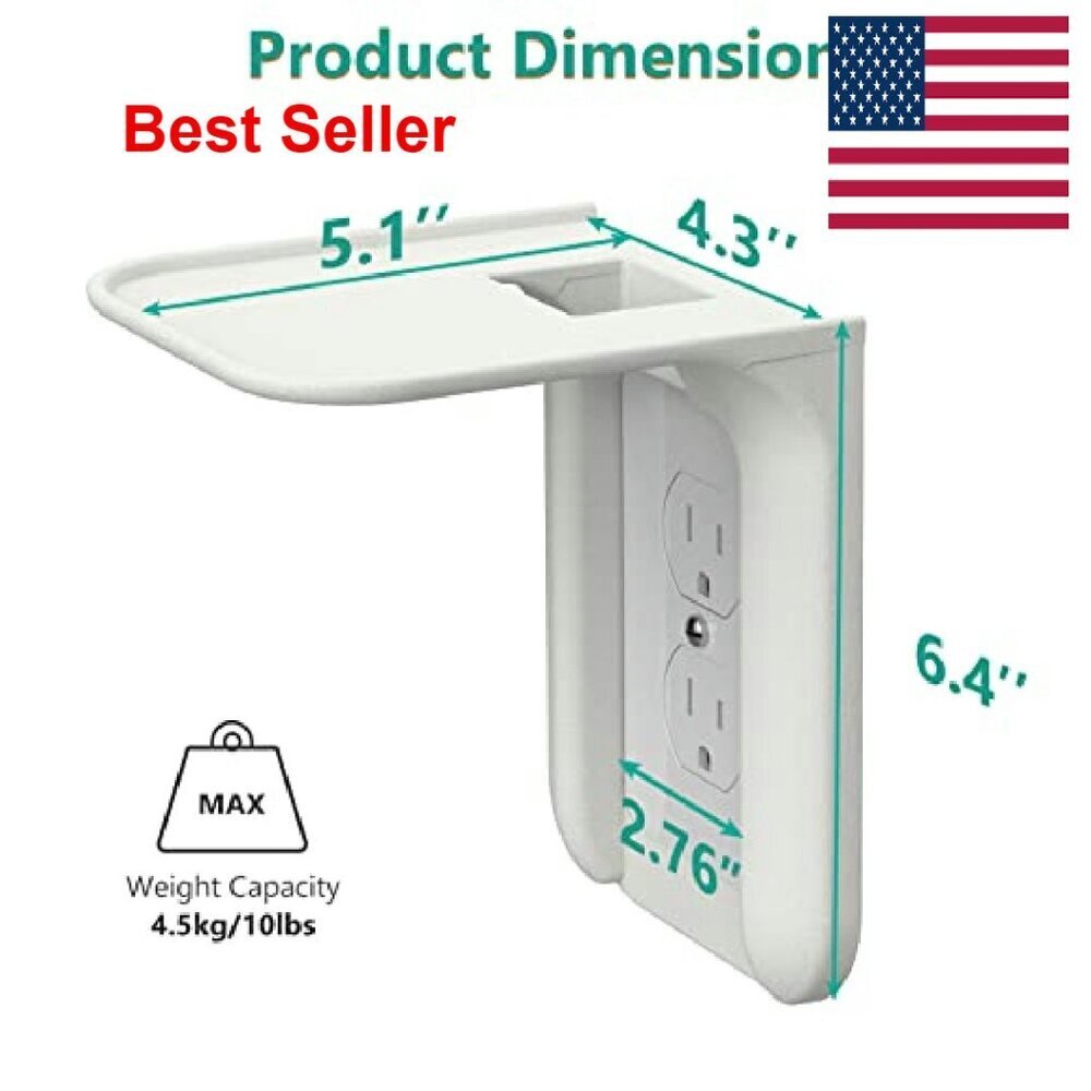 Outlet Shelf Wall Organizer Space Saving Duplex Holder Bathroom Kitchen View 3